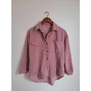Moon City Pink Boxy Corduroy Jacket